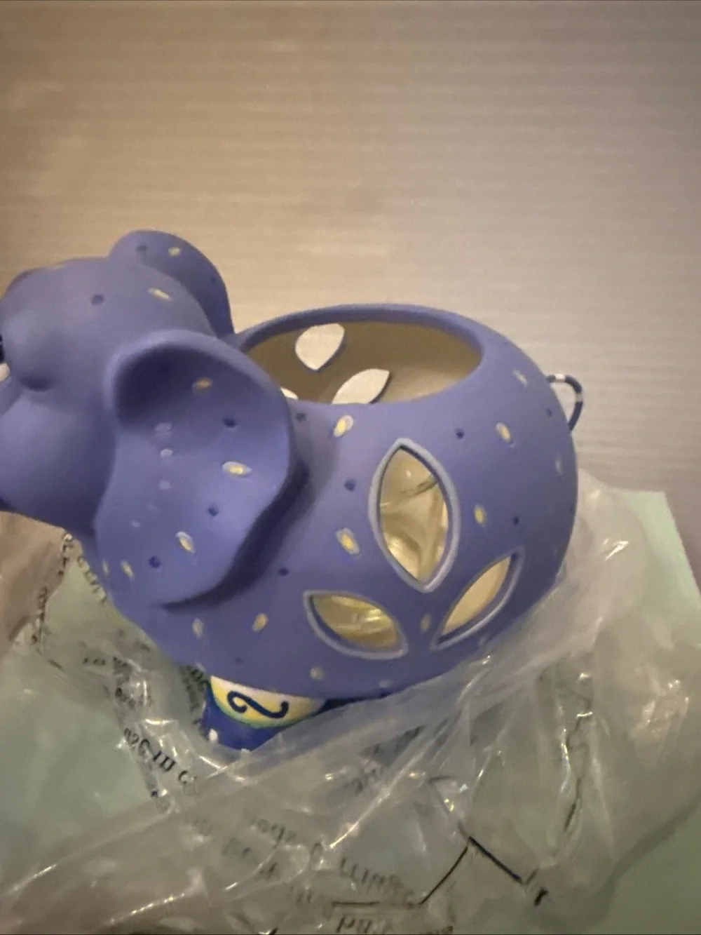 PartyLite Lavender Elephant Votive Holder with Butterfly Accent NIB P8176